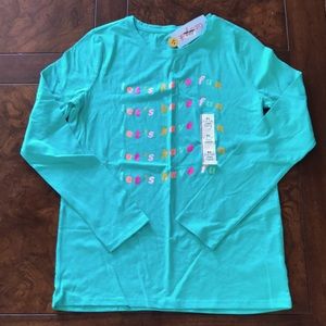 Cat & Jack XL long sleeve shirt “let’s have fun” graphic, teal green